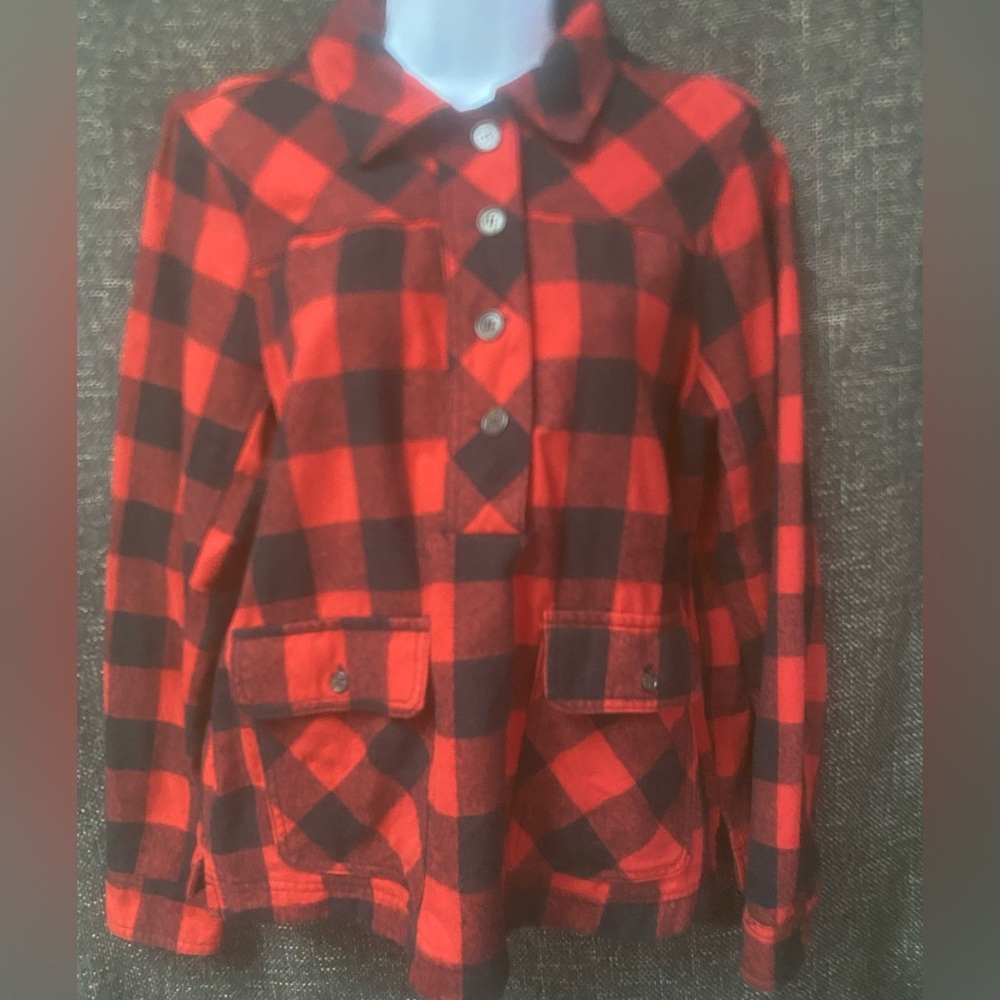 J Crew Plaid Popover Shirt